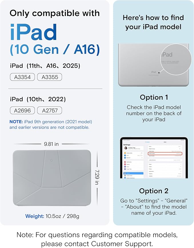 MOFT Dynamic Folio Case for iPad A16 11th Generation 11 Inch 2025/ iPad 10th Generation 10.9 Inch 2022, Silm Magnetic Stand Case with 20+ Viewing Angles, Auto Wake/Sleep, Cement x Sapphire