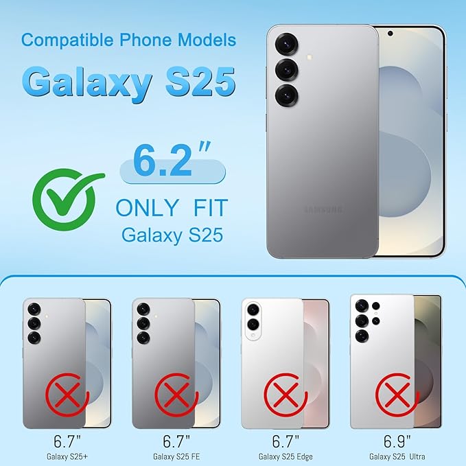 DJBull for Samsung Galaxy S25 Wallet Case with Card Holder, Shoulder and Wristlet Straps, Soft PU Leather, Magnetic Snap, Flip Phone Case for Women Men for Samsung S25 Light Brown