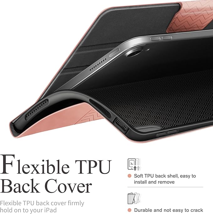 auaua Case for iPad (A16) 11th Generation 11 Inch 2025, iPad 10th Generation 10.9 Inch 2022, with Pencil Holder, Auto Sleep/Wake, Adjustable Stand, PU Leather