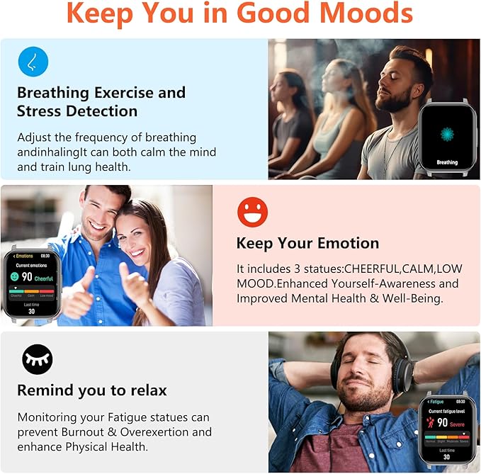 Smart Watch with Ai Functions GPS Tracking for Android Phones and iPhone Compatible Bluetooth Call Message Alert Heart Rate/Sleep Monitor IP68 Waterproof for Women