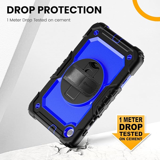 Timecity Case for Galaxy Tab A 8.4 Inch 2020, SM-T307 Case, with Stylus Holder Screen Protector/Swivel Stand/Hand Strap/Shoulder Strap, Heavy Duty Protective Case for SM-T307U - Dark Blue