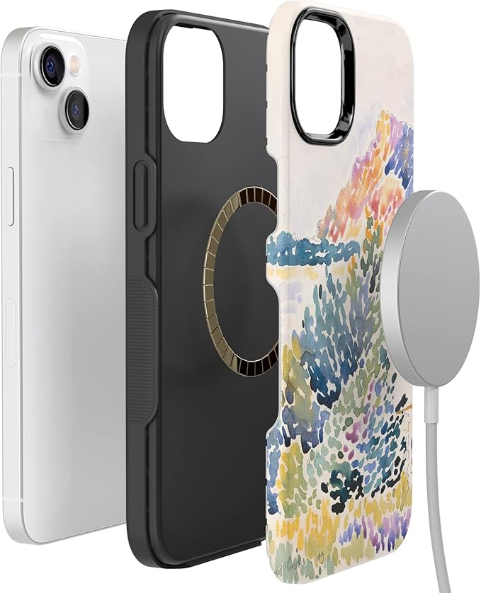 Casely iPhone 14 Case | Cap Nègre | Calm Waters | The Met Museum Watercolor | Compatible with MagSafe | Bold Protective Design
