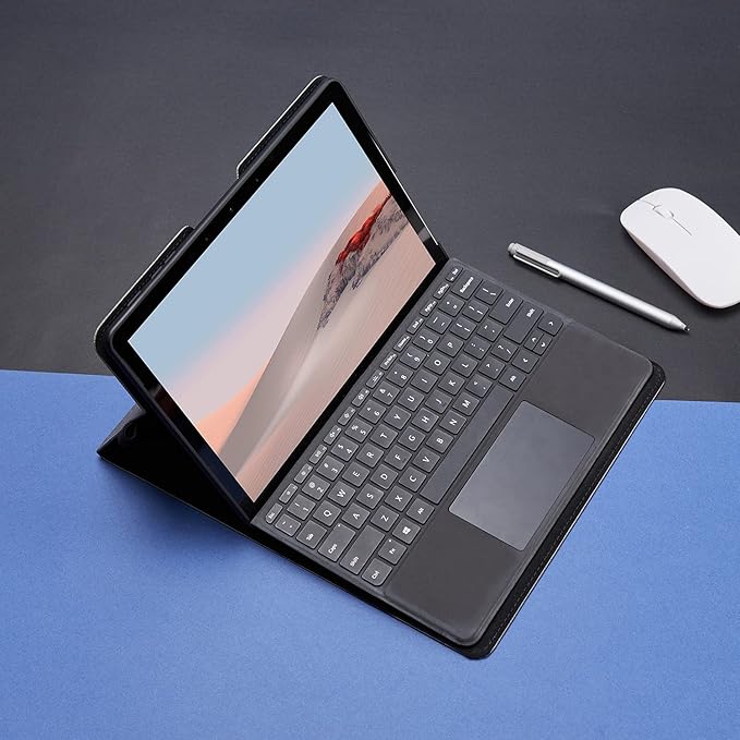 Omnpak Protective Case for Surface Go 4 2023/Go 3 2021/Go 2 2020/Go 2018 with Stylus Holder, Multiple Angle Slim Lightweight Cover, Compatible with Type Cover Keyboard（Keyboard Not Included）