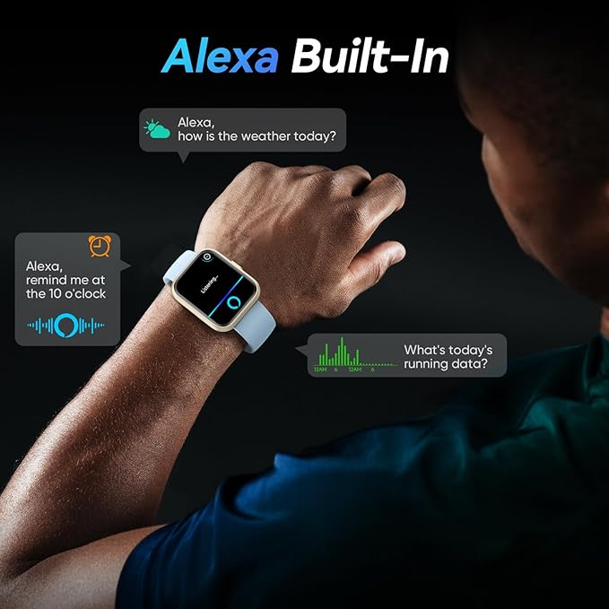 Fitpolo Smart Watches for Men/Women, 1.8'' Alexa Built-in Fitness Tracker Watch with Bluetooth Calls, IP68 Waterproof, Heart Rate/Sleep/SpO2/Stress Monitor, 110 Sport Modes for Android & iPhone