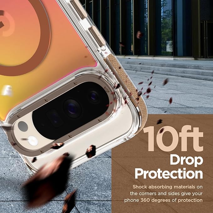 MOWIME Magnetic Case for Google Pixel 10 Pro XL [Compatible with Magsafe] [Cute Fashion Fluorescent Design] Shockproof Slim Translucent Matte Case for Pixel 10 Pro XL 6.8", Desert