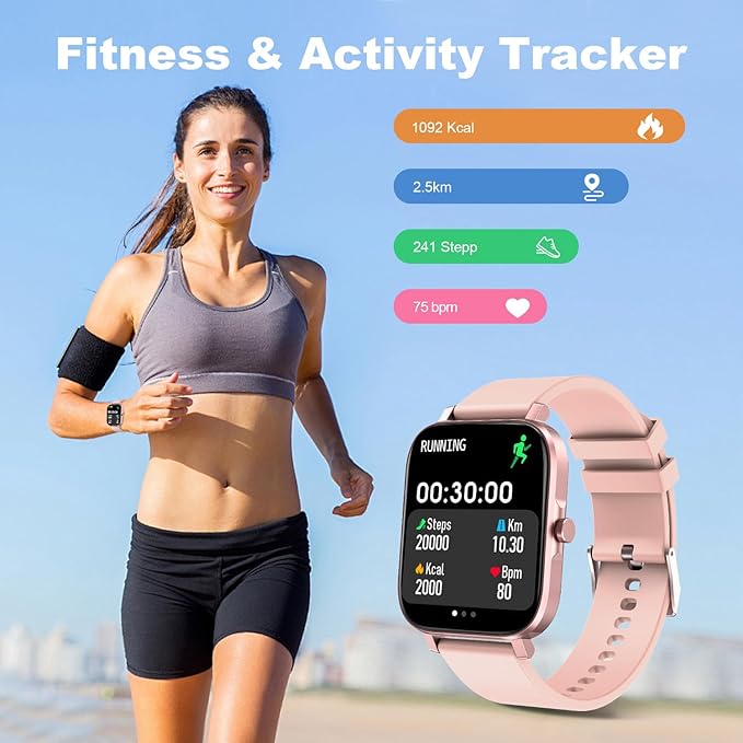 Smart Watch for Women Fitness Tracker Watch for Android/iOS Phones, Activity Trackers and Smartwatches with Heart Rate/Sleep Monitor, Step Counter, Waterproof Smart Watches