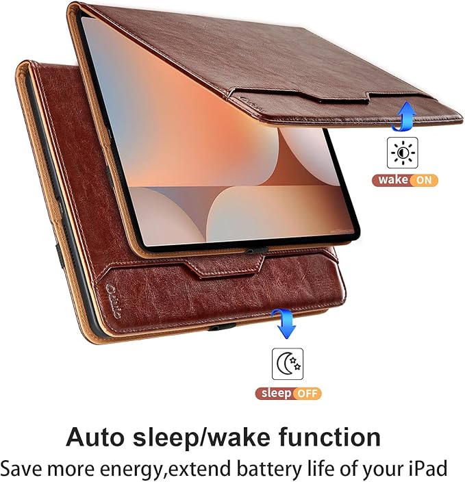 Case for Samsung Galaxy Tab S10 Ultra 2024/S9 Ultra 2023 14.6-Inch, Model SM-X920/X926B/X910/X916B, PU Leather Business Folio Cover with S Pen Holder and Pocket, Brown