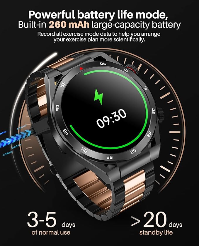 Smart Watches with Bluetooth Call, Fitness Watch with Blood Pressure/Heart Rate/Sleep/SpO2, 1.39" HD Smartwatches for Men Women, IP67 Waterproof for Android iOS, Comes with Replaceable Silicone Strap