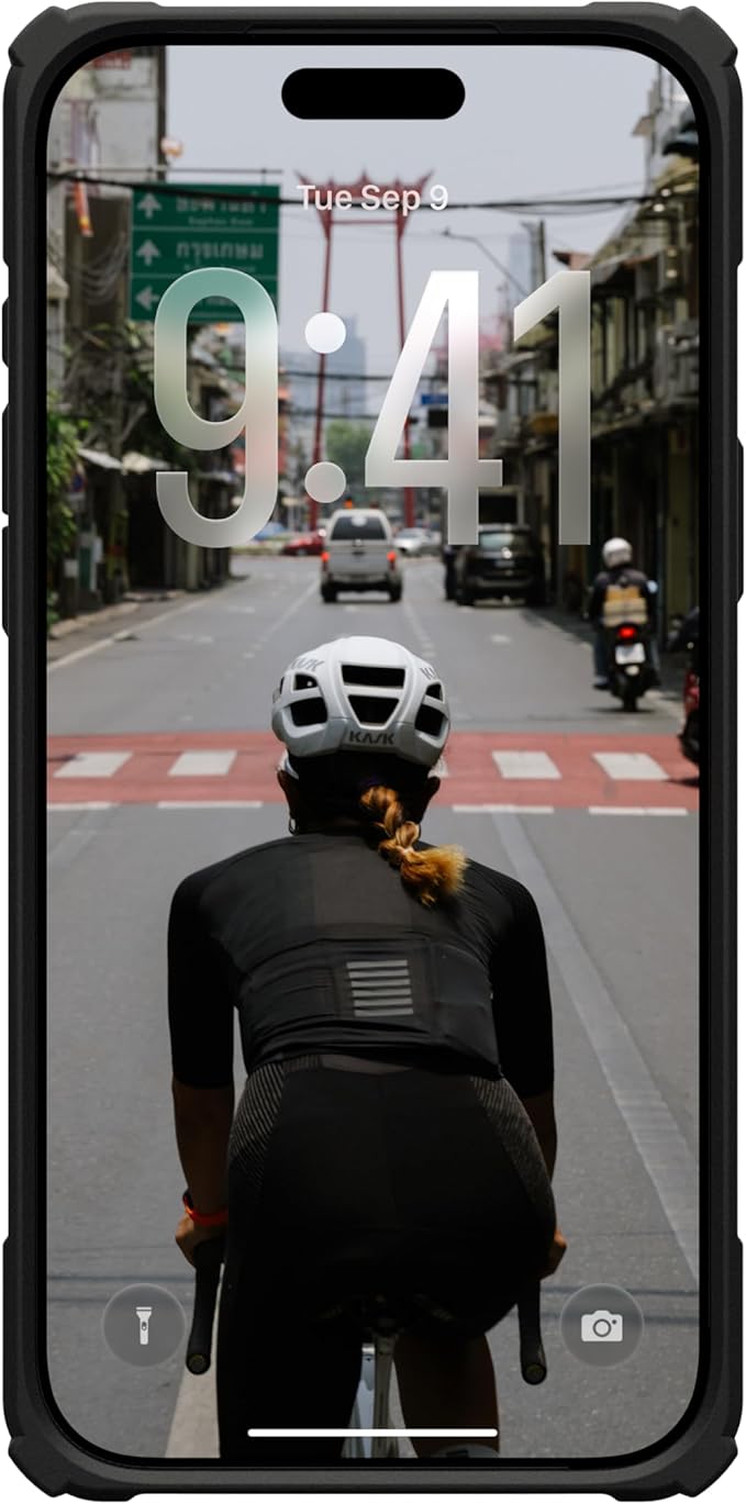 URBAN ARMOR GEAR UAG Designed for iPhone 17 Pro Max Case with Kickstand Plasma XTE - Compatible with MagSafe Transparent Military Grade Protective Cover, Black/Pop Orange