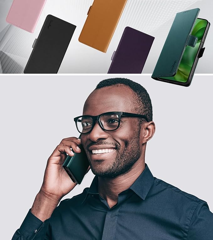 Wallet Flip Case for Moto G Power/Play (2025) - [RFID Blocking] Luxury PU Leather Card Holder Magnetic Phone Cover with Kickstand,Shockproof Protective Case,Green