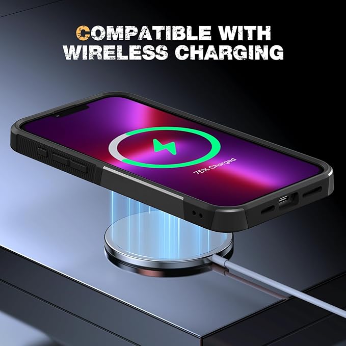 Diaclara Magnetic for iPhone 13 Pro Max Case, [with Privacy Screen Protector] [Anti Spy] [Military Grade Drop Protection] Heavy Duty Full-Body Shockproof Phone Case, Black