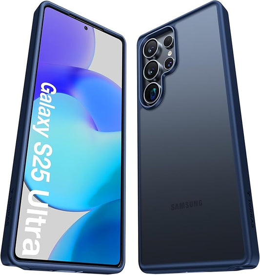TORRAS Shockproof for Samsung Galaxy S25 Ultra Case, 12FT Military-Grade Protection, Slim Case for Samsung S25 Ultra Case, Matte Translucent Blue, Thin, Guardian Series