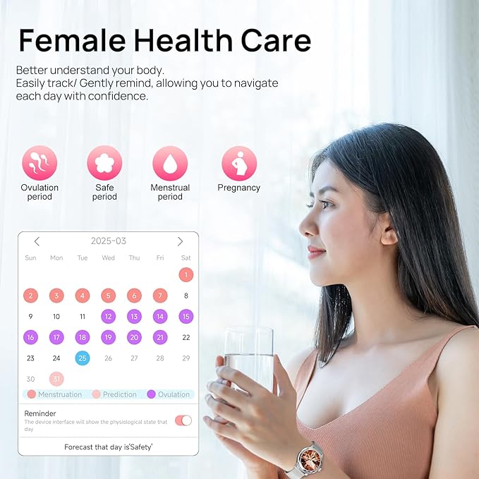 1.57'' Smart Watch for Women with Heart Rate/SpO2/Female Cycle Tracker, Silver Smartwatch Answer/Make Calls, IP67 Fitness Tracker with 123 Sports Modes, 2 Bands, iOS Android Compatible