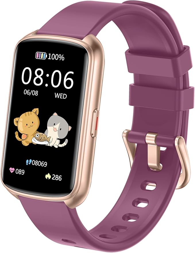 Fitness Trackers, 1.47 Inch Smartwatch, Touchscreen Activity Tracker with Thin Smartband Design, 5ATM Waterproof Fitness Watch Blood Oxygen Heart Rate Monitor for Android/iOS (Purple)