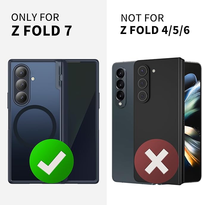 MOBOSI Magnetic for Z Fold 7 Case with Privacy Screen Protector, Compatible with Magsafe, Full-Body Slim Coverage Hinge Protection, Shockproof Phone Cover for Samsung Galaxy Z Fold7, Jet Black