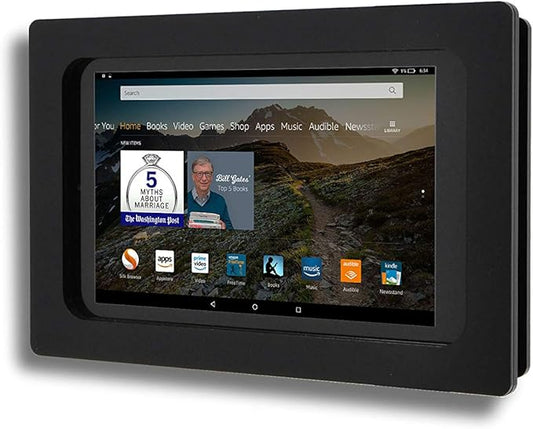 TABcare Security Anti-Theft Acrylic VESA Enclosure for Amazon Tablet with Free Wall Mount Kit (Black, Fire HD 8 2016/2017/2018)