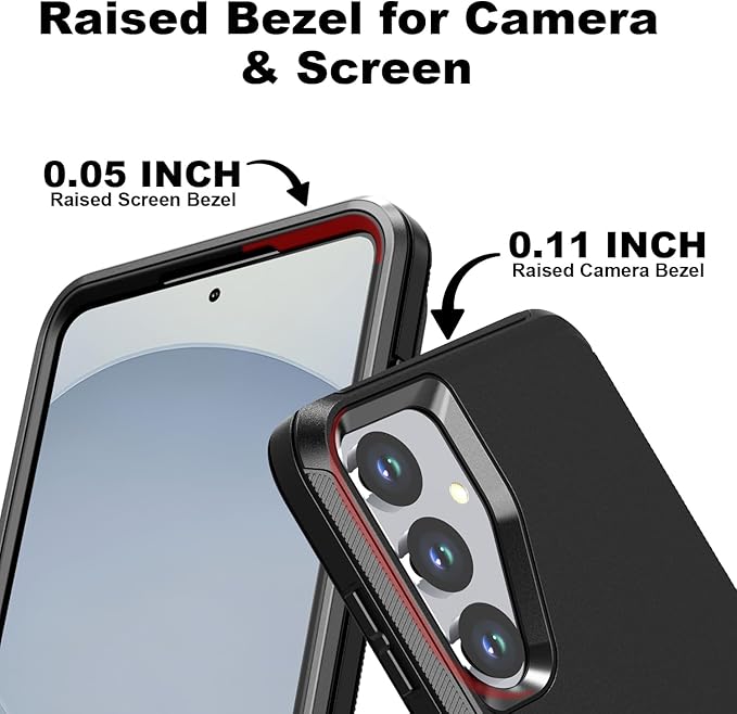 Designed for Samsung Galaxy S24/S25 Case [with Privacy Screen Protector] 3-Layer Full Body Protection Rugged Shockproof Heavy Duty Phone Case Cover, Black