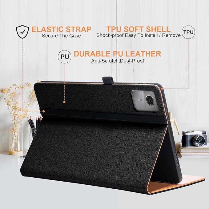 for Lenovo Tab M11 Case with Pen Holder,for Lenovo M11 Tablet Case with Hand Strap 11 Inch TB330FU 2024,Black