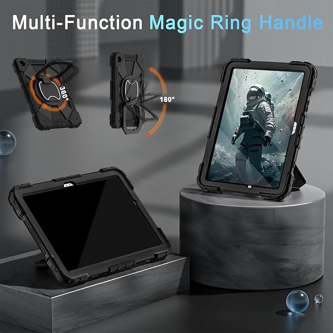 Case for Samsung Galaxy Tab A9+/A9 Plus 11 Inch (SM-X210/X216/X218) with Screen Protector/Rotating Stand/Pen Holder,Military Grade Shockproof Cover for Galaxy Tab A9 Plus Case