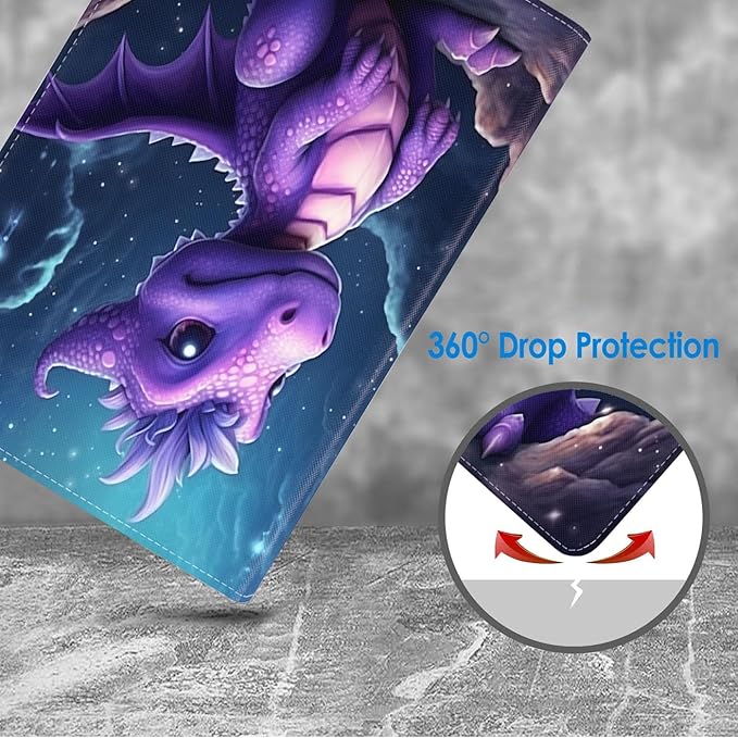 Case for Samsung Galaxy Tab A9 Plus 11 Inch 2023 Model (SM-X210/X216/X218), Slim Lightweight PU Leather Stand Cover with Auto Wake/Sleep, Cute Blue Little Dinosaur