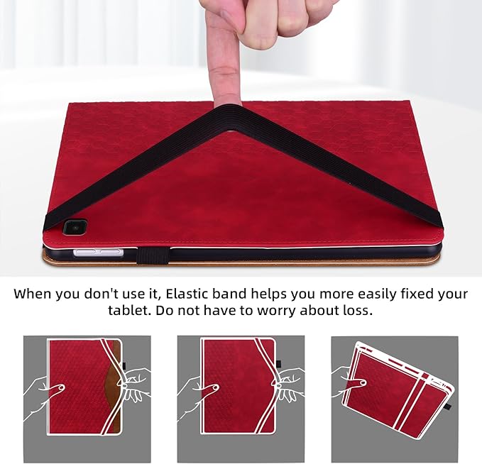 Case for Samsung Galaxy Tab S6 Lite 2024/2022/ 2020 10.4 inch Case PU Leather Card Holder (SM-P620/P625/P613/P619/P615/P610) Multi-Angle Galaxy Tab S6 Lite, Red