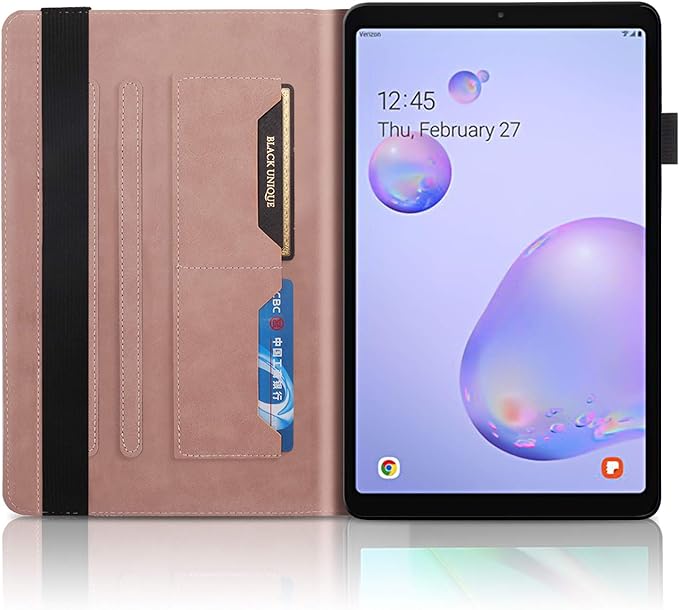 Case for Samsung Galaxy Tab A 8.0 Case 2019 Model SM-T290 /T295 Premium PU Leather Flip Wallet Cover Folio Stand Shell with Pencil Holder Card Pockets for Galaxy Tab A 8.0 inch Tablet - Rose Gold