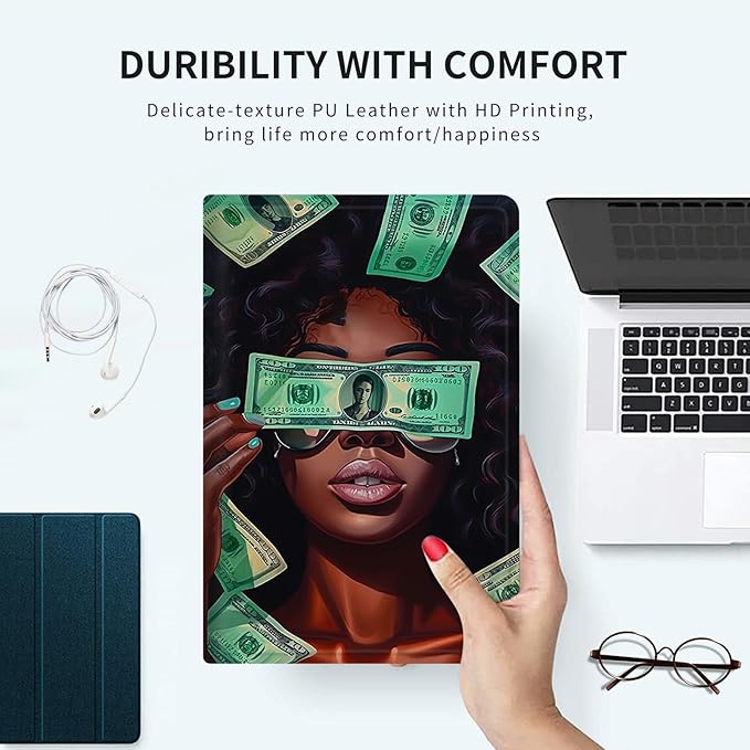 Case for 10.5 Inch Microsoft Surface Go 3 2021/2 2020/Go 2018 PU Leather Slim Lightweight Multiple Angles Stand Smart Cover with Auto Wake/Sleep, American Girls