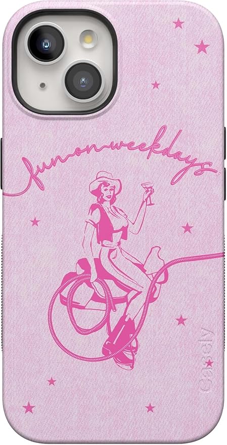 Casely iPhone 14 Case | Denim Cowgirl | Fun on Weekdays | Compatible with MagSafe | Bold Protective Design