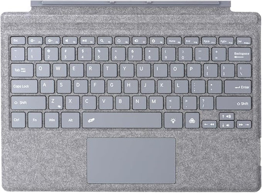Type Cover for Microsoft Surface Pro 7+ / Pro 7 / Pro 6 / Pro 5 / Pro 4 / Pro 3, 12.3 inch, Ultra-Slim Wireless Tablet Keyboard with Multi Touchpad Bluetooch (Light Gray)