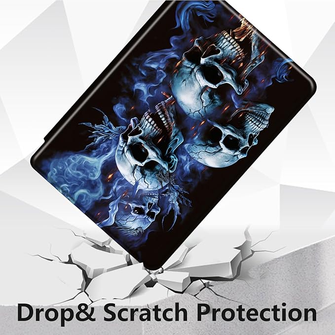 Case for Lenovo Tab M10 Plus 10.3", 360 Degree Rotating Folding Stand,with Auto Sleep/Wake Case for Lenovo Tab M10 Plus (2020 2nd Gen) TB-X606F/TB-X606X 10.3" FHD Tablet,Skull Head with Blue