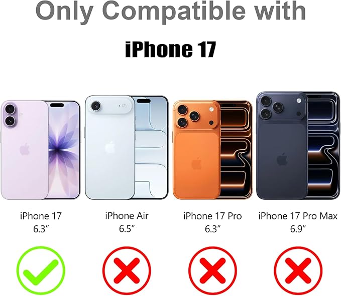 MOWIME Magnetic Case for iPhone 17 [Compatible with Magsafe] [Cute Fashion Fluorescent Design] [1 Screen Protector] Slim Translucent Matte Case for iPhone 17 6.3" 2025, Purple