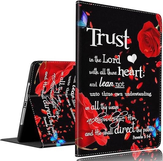 Case for Samsung Galaxy Tab A9 Plus 11 inch 2023，Slim Fit Foldable Standing Cover Case with Auto Sleep/Wake for Galaxy Tab A9+ 11’2023 (SM-X210/X216/X218)，Red Rose Flower Butterfly
