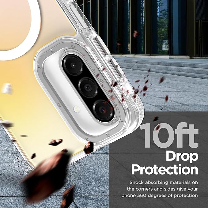 MOWIME Magnetic Case for Samsung Galaxy A17 5G [Compatible with Magsafe] [Cute Fashion Fluorescent Design] [1 Screen Protector] Slim Translucent Matte Case for Galaxy A17 5G 6.7", White