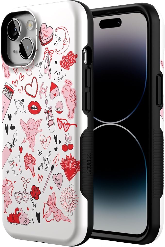Casely iPhone 14 Case | Cupid's Touch | Collage | Compatible with MagSafe | Bold Protective Design
