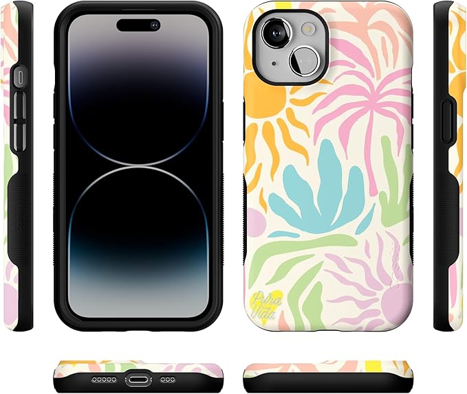 Casely iPhone 14 Case | Oasis | Pura Vida Floral | Compatible with MagSafe | Bold Protective Design