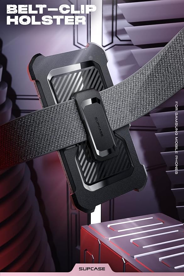 SUPCASE for Samsung Galaxy S22 Ultra Case with Stand, [Unicorn Beetle Pro] [2 Front Frames] [Built-in Screen Protector & Belt-Clip] Military-Grade Protection Phone Case for Galaxy S22 Ultra, Wine