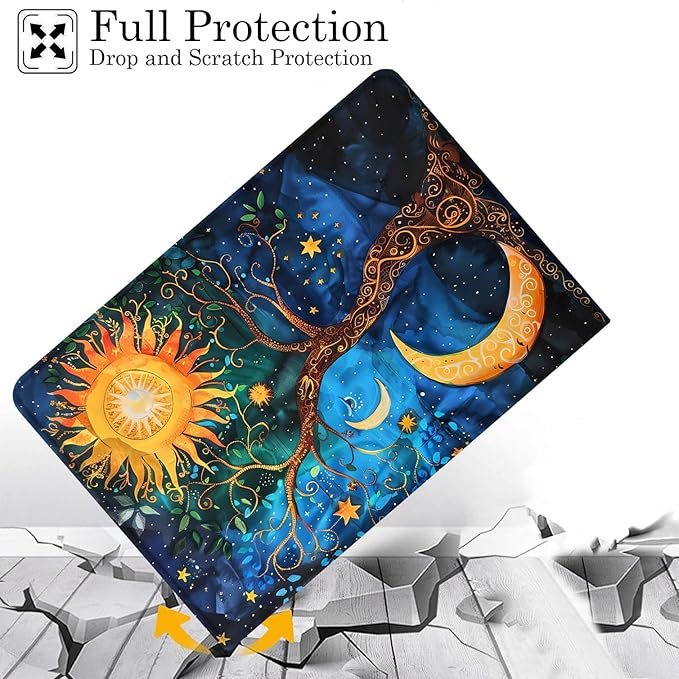 Case for Samsung Galaxy Tab A9+ 11 Inch 2023 Release (SM-X210/X216/X218), Adjustable Stand Auto Wake/Sleep Smart Case for Galaxy Tab A9 Plus Tablet - Sun Moon Stars