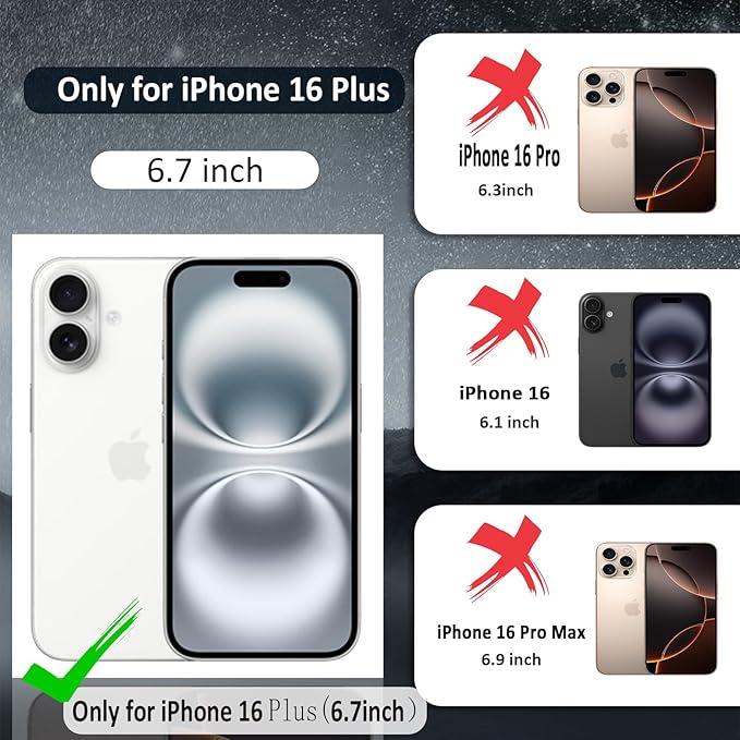 for iPhone 16 Plus Case Magnetic for 16Plus, [Compatible with Magsafe] [Military-Grade Protection] Shockproof Slim Magnetic Case for iPhone 16 Plus, Pink