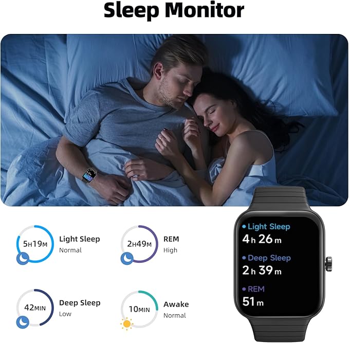 Smart Watch for Women Men, Answer/Make Call, Alexa Built-in, 1.8“ Fitness Tracker with 100 Sport Modes, Heart Rate, Blood Oxygen, Sleep Monitor, Fit for Android and iPhone, IP68 Waterproof