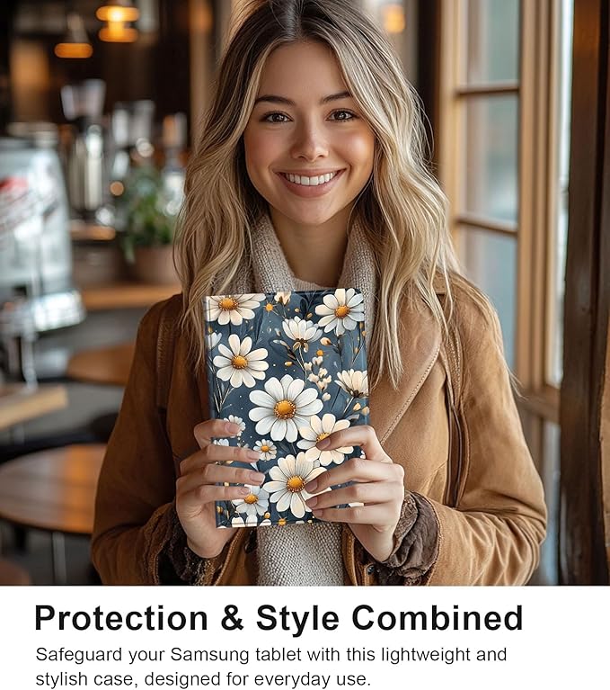 Case for Samsung Galaxy Tab A9+/A9 Plus 11” 2023 Model (SM-X210/X216/X218), Slim PU Leather Stand Cover with Auto Wake/Sleep, Multi-Angle Viewing & Shockproof, Little Flower