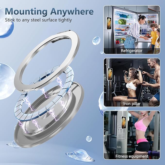 for Samsung Galaxy S21 Ultra Case Compatible Wireless Charging Magnetic,with Screen Protector,for S21Ultra Phone Case with 360°Stand Ring Military Grade Shockproof Heavy Duty Protection Clear