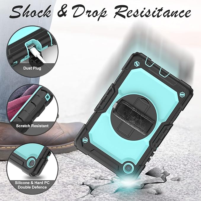 Case for Samsung Galaxy Tab A7 Lite 8.7-inch 2021 (SM-T220/T225), Protective with Screen Protector/Hand Strap/Pen Holder, Sturdy Shockproof for Samsung A7 Lite Tablet Case (SkyBlue)