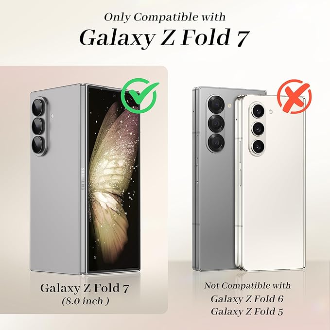 GVIEWIN for Samsung Galaxy Z Fold 7 Case Built-in HD Screen Protector [Compatible with Magsafe][Hidden Kickstand] Magnetic Full-Body Hinge Protection Slim Phone Case for Z Fold 7, Pearlescent/Gold