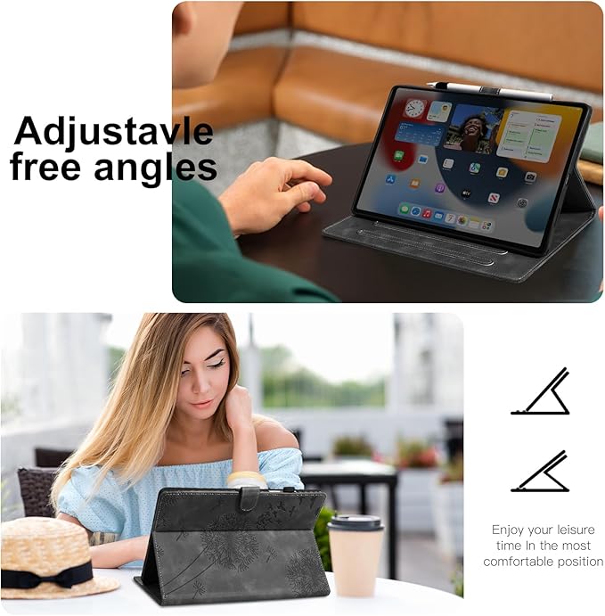 Tablet Cover for Lenovo Tab M11 TB-330FU, Dandelion Design with Kickstand for Pencil Holder, Magnetic Closure, Compatible with Lenovo Tablet K11 TB-330XU / M11 11 Inch Case Black