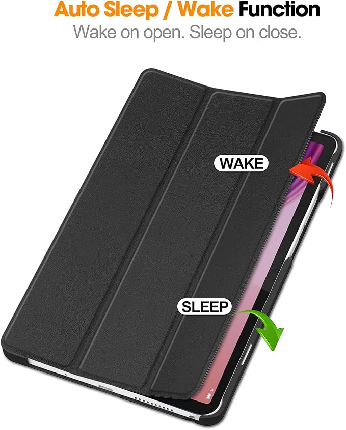 Case for Lenovo Tab One 8.7'' / Tab K9 Case, Folding Folio Ultra-Thin PU Leather Stand Case Cover with Auto Wake/Sleep for Lenovo Tab K9 8.7 Inch Black