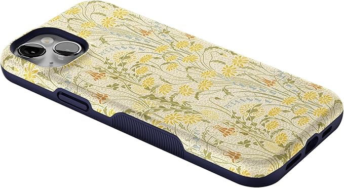Casely iPhone 14 Case | Boho Blooms | Golden Floral | Compatible with MagSafe | Bold Protective Design