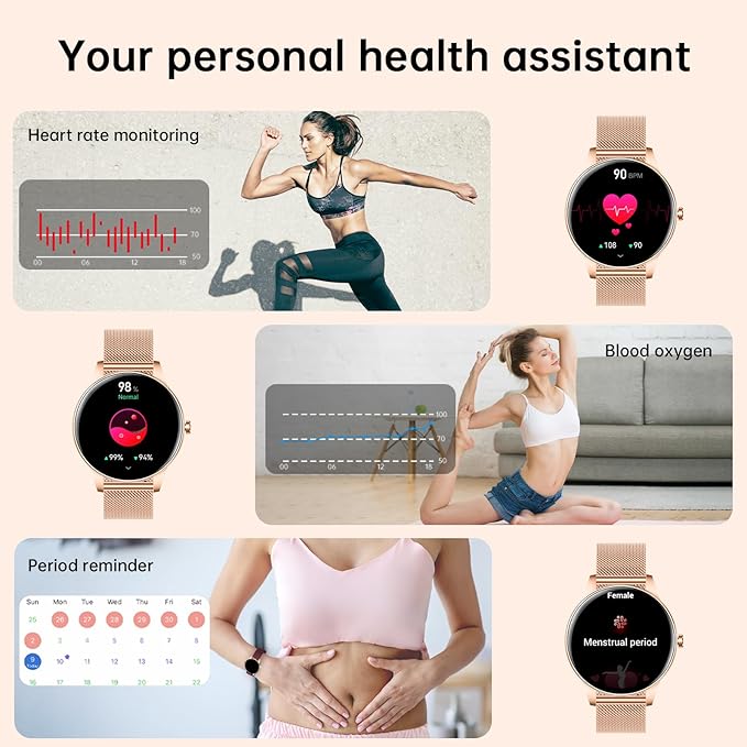 Smart Watch for Women(Answer/Make Calls), 1.27" HD Screen Fitness Tracker with Heart Rate/Sleep Monitor, 130+ Sport Modes IP68 Waterproof Activity Tracking, Smartwatch for Android Phones iPhone