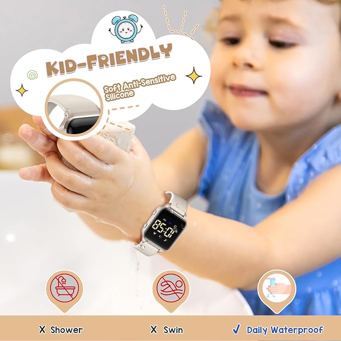 Kids Digital Watches for Boys Girls, Sports Watch with Fitness Tracker, Pedometer, Alarm Clocks, Stopwatch, No App Needed Waterproof Kids Watch, Gift for Teens Student Girls Boys Ages 5-14