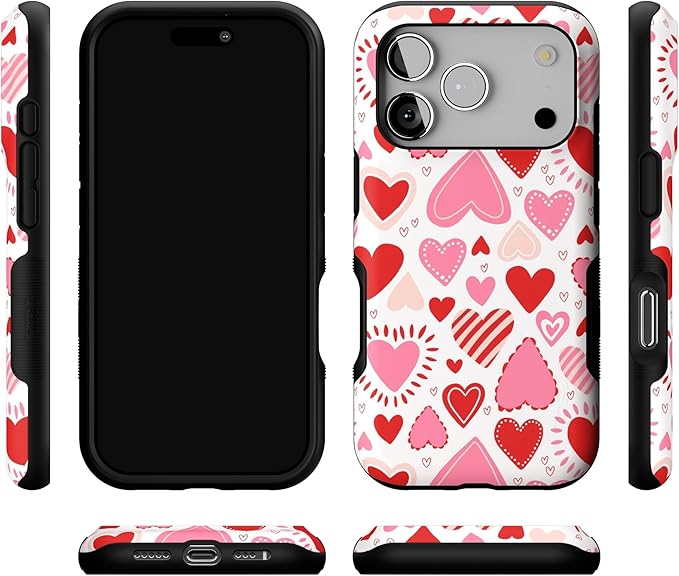 Casely iPhone 17 Pro Case | Love Struck | Heart Stickers | Bold Protective Design | Compatible with MagSafe