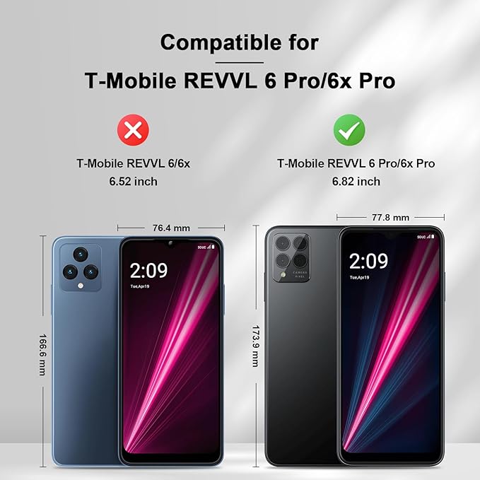 Jasonyu Flip Wallet Case for T-Mobile Revvl 6 Pro/6X Pro 5G,Leather Magnetic Folio Cover with Card Holder,Kickstand - TPU Shockproof Durable Protective Phone Case,Black